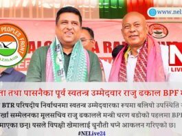 पासनै परिषदिया समष्टिका पूर्व स्वतन्त्र उम्मेदवार तथा गोर्खा नेता राजु ढकालको BPF मा प्रवेश, आगामी निर्वाचनमा कस्तो पर्ला प्रभाव?